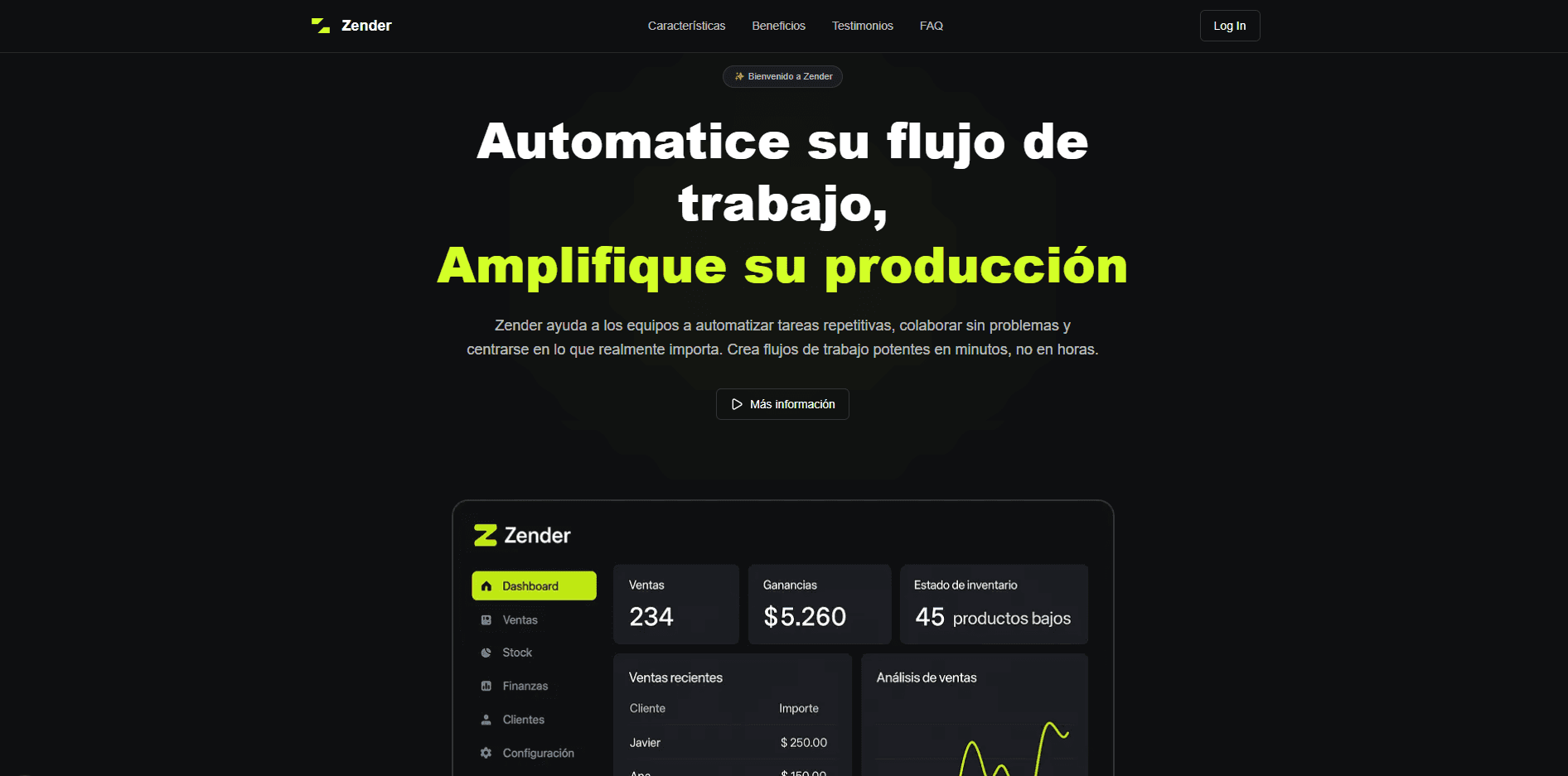 Zender | Control de negocios